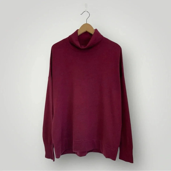 Eileen Fisher Turtleneck Sweater￼Wool Sz L - Picture 1 of 7